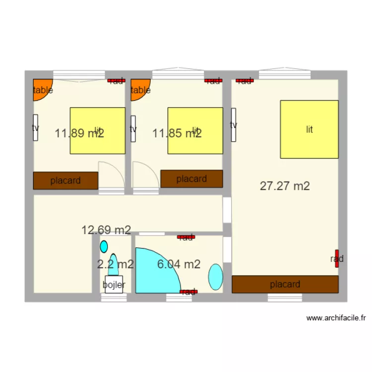 1sprat sa namestajom. Plan de 