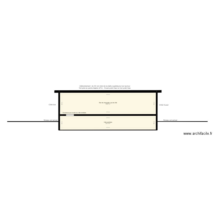 Vue de côté 28 juillet 2023. Plan de 0 pièce et 0 m2