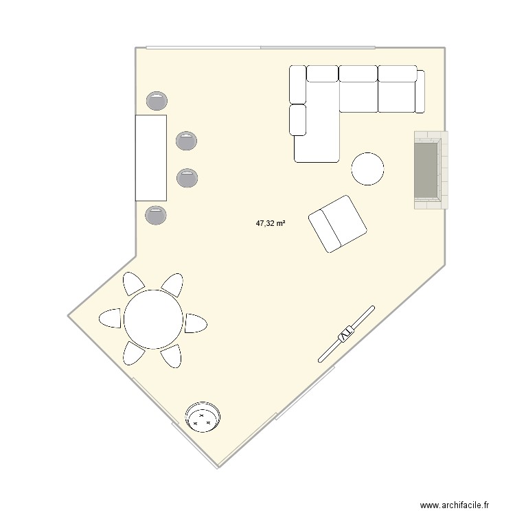 idée 2. Plan de 1 pièce et 47 m2