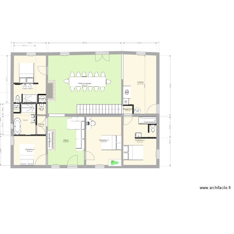 Plan couart emplacement plomberie definitif. Plan de 19 pièces et 273 m2