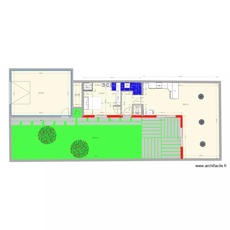 Plan RDC CORNU SANS EXT&deg;. Plan de 