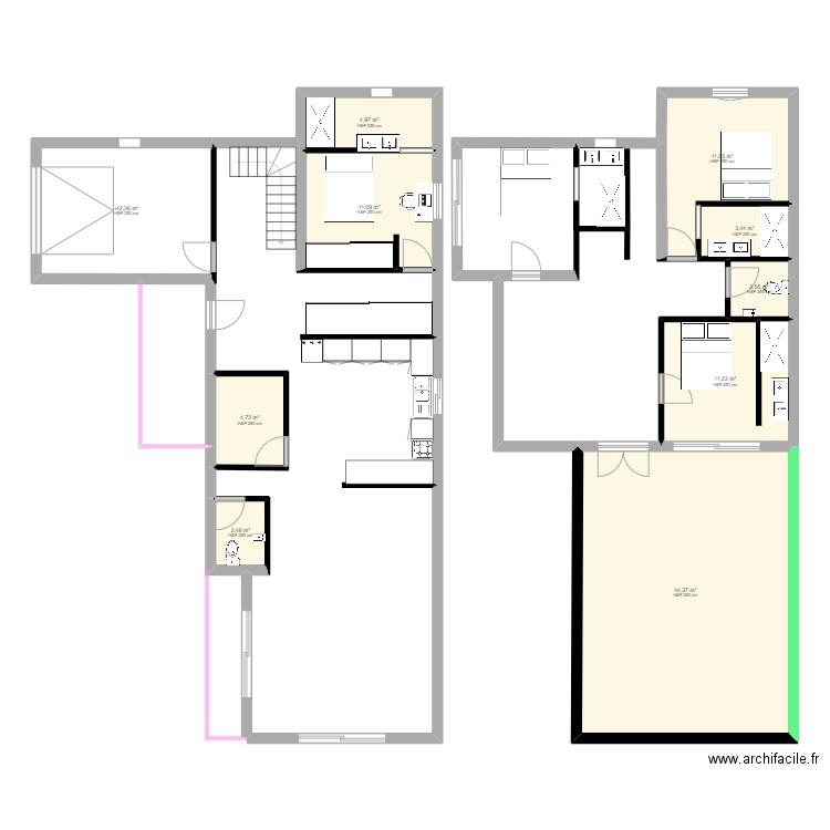 plan maison 2. Plan de 10 pièces et 112 m2