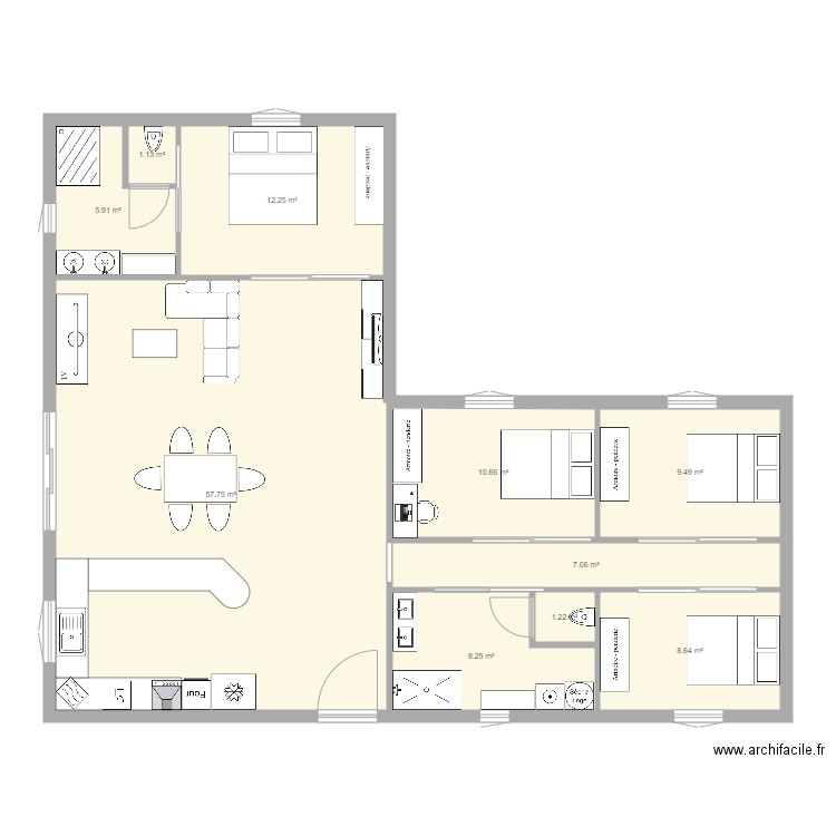 Maison 1. Plan de 0 pièce et 0 m2