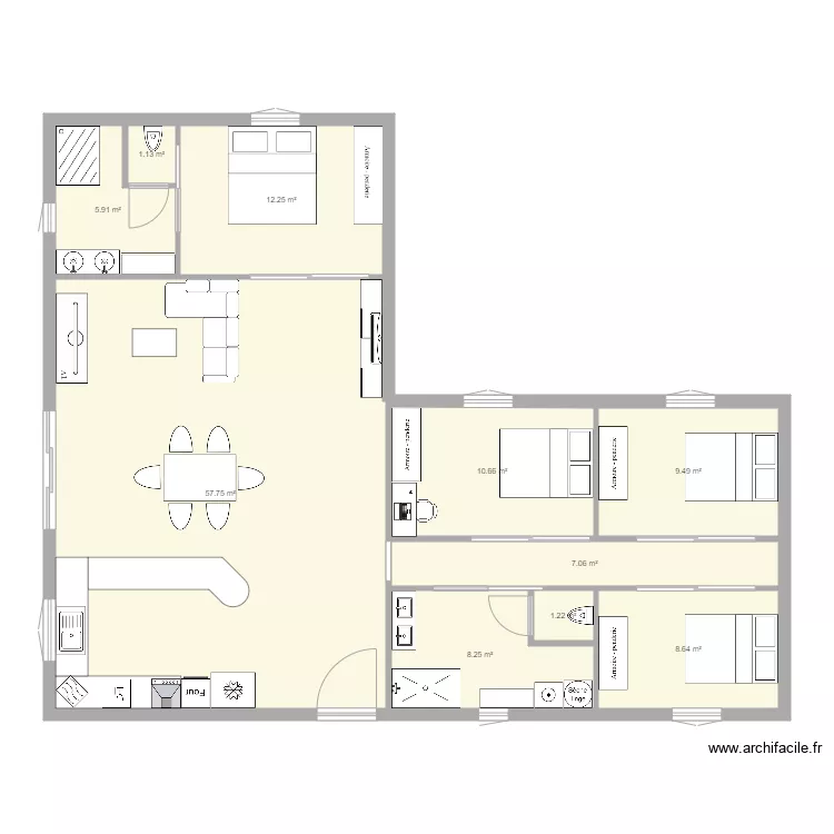 Maison 1. Plan de 