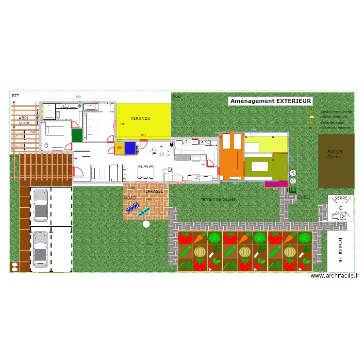 Plan aménagement extérieur. Plan de 0 pièce et 0 m2