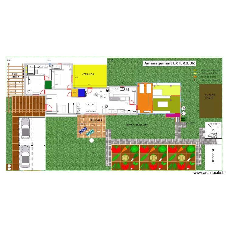 Plan am&eacute;nagement ext&eacute;rieur. Plan de 