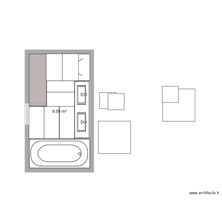 salle de bain Pourville 2. Plan de 0 pièce et 0 m2