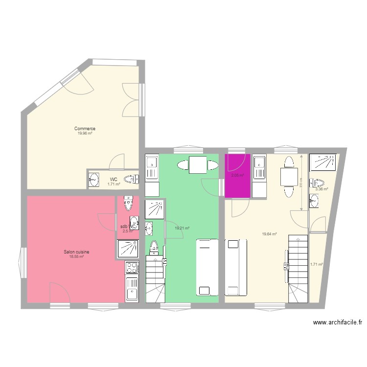  Edouard vaillant commerce MOD. Plan de 0 pièce et 0 m2