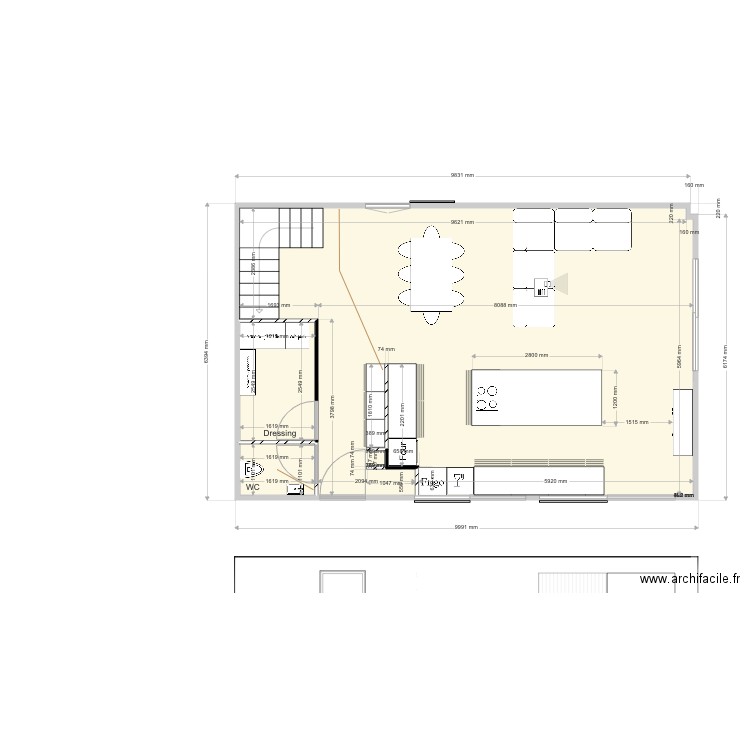 Maison Plan du RDC version vraiment Décalée avec Elec et galandage. Plan de 0 pièce et 0 m2