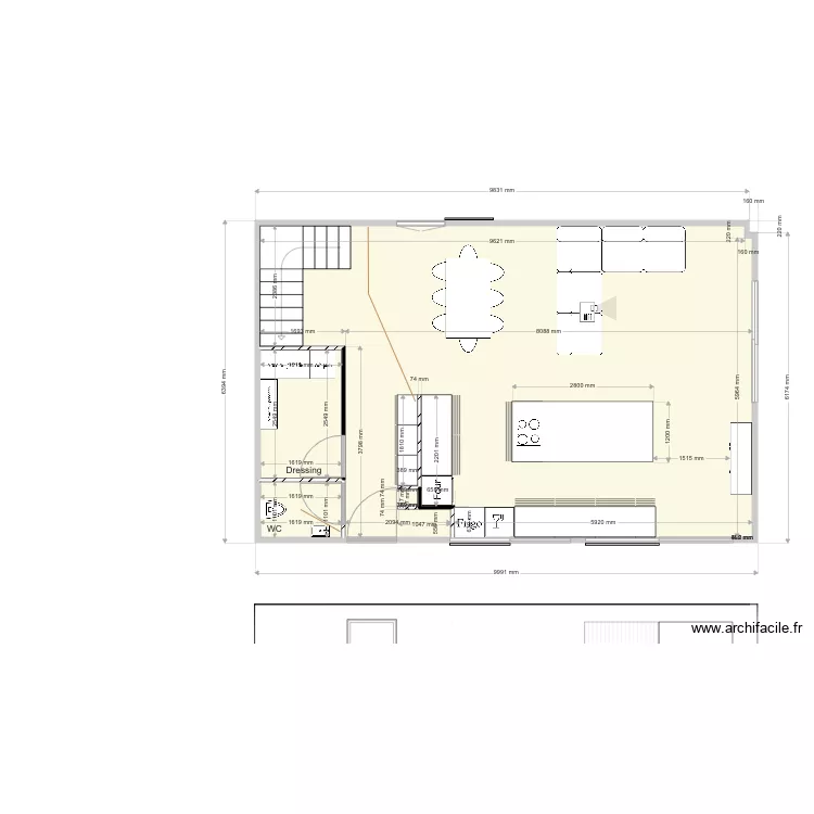 Maison Plan du RDC version vraiment D&eacute;cal&eacute;e avec Elec et galandage. Plan de 
