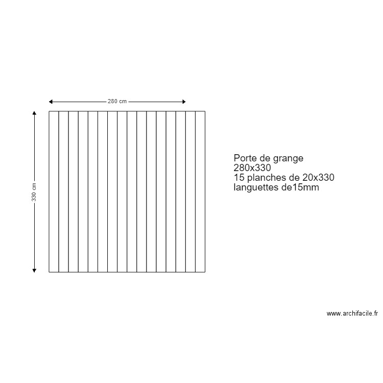 Porte de grange. Plan de 0 pièce et 0 m2