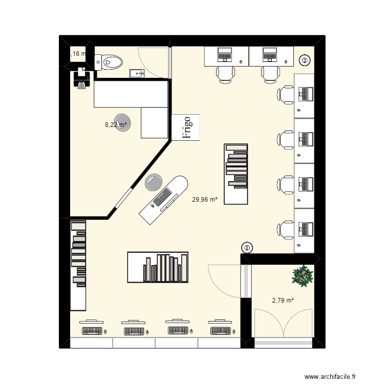 Ordinatour plan 6. Plan de 4 pièces et 41 m2