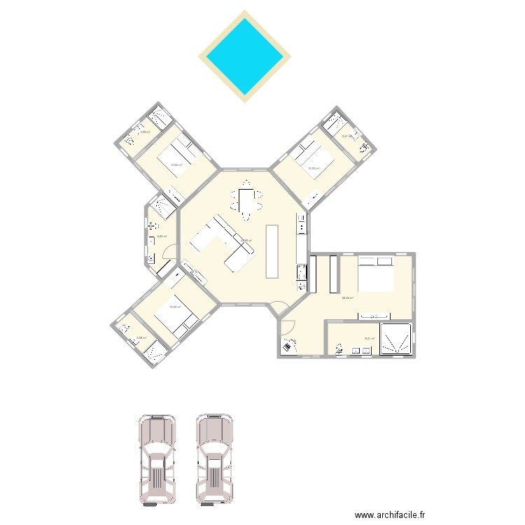 projet moorea sci tank. Plan de 10 pièces et 126 m2