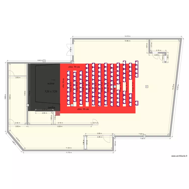 plan th&eacute;&acirc;tre V6. Plan de 