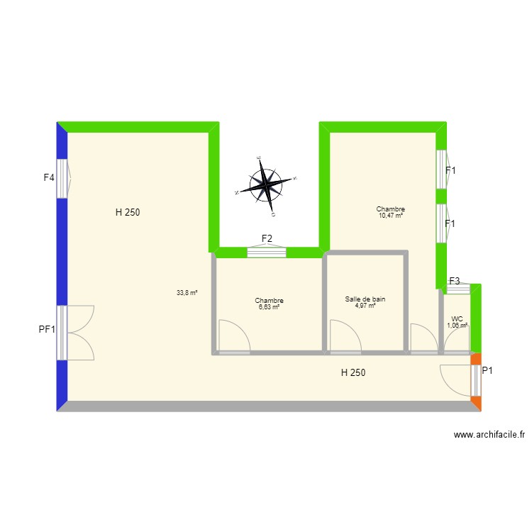 rios bordes. Plan de 0 pièce et 0 m2
