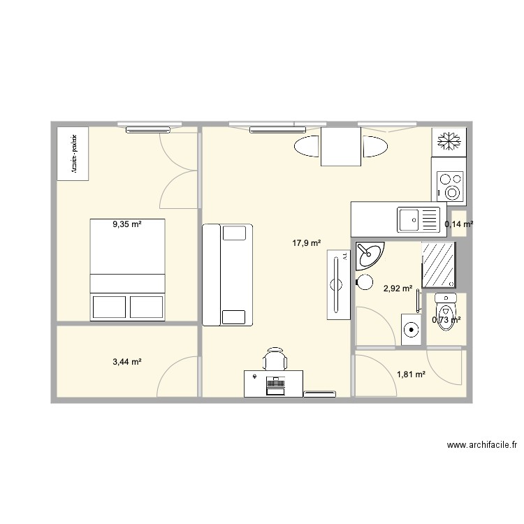 Appartement SMH Entier. Plan de 0 pièce et 0 m2