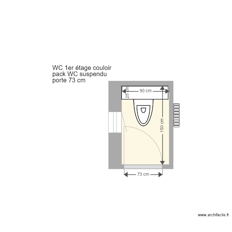 WC 1er couloir. Plan de 0 pièce et 0 m2