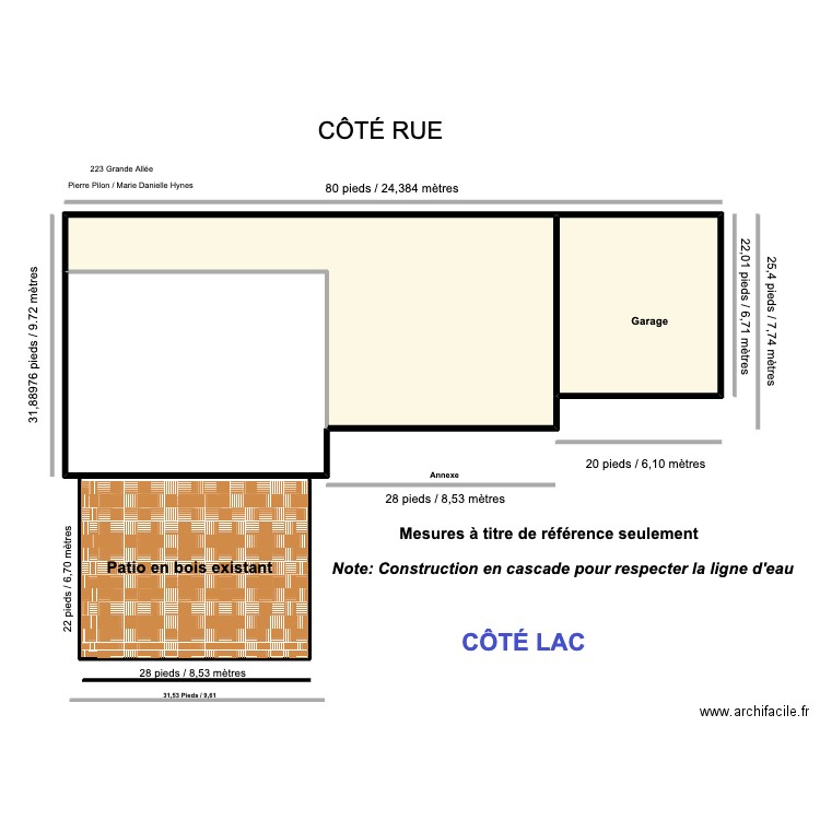 Plan projet. Plan de 3 pièces et 196 m2