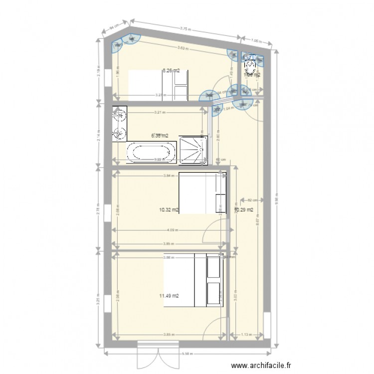 etage vrai cote test2. Plan de 0 pièce et 0 m2