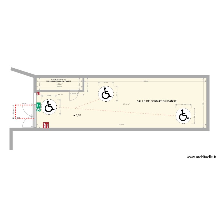 Salle de danse Serignan II PMR. Plan de 0 pièce et 0 m2