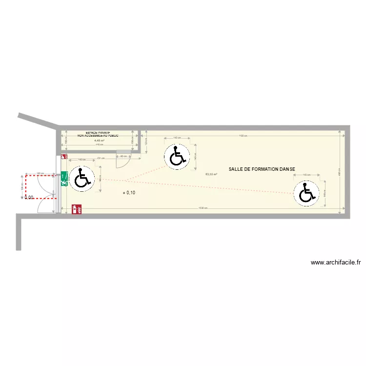 Salle de danse Serignan II PMR. Plan de 