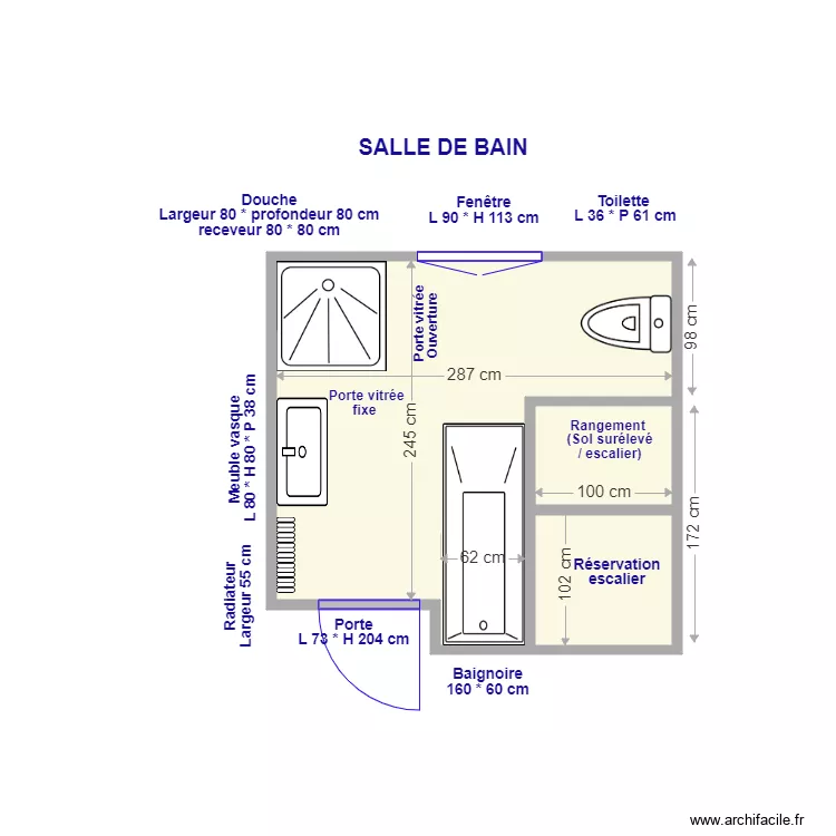 Salle de bain Me THOMAS. Plan de Salle de bain Me THOMAS. Plan de