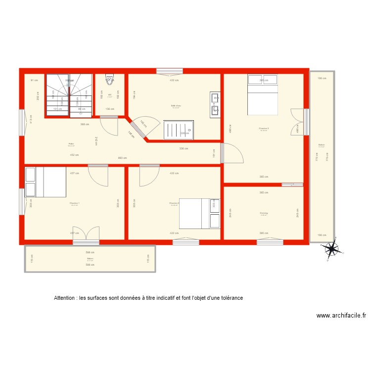 BI 2463 étage côté. Plan de 0 pièce et 0 m2