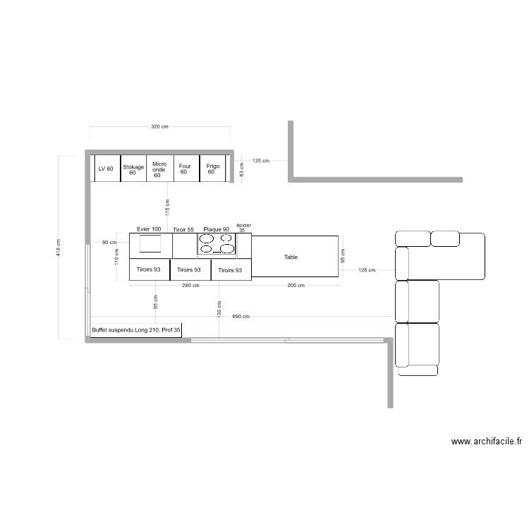 Implantation meubles Jacques . Plan de 0 pièce et 0 m2