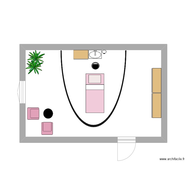 Filorga plan  cabine . Plan de 1 pièce et 23 m2