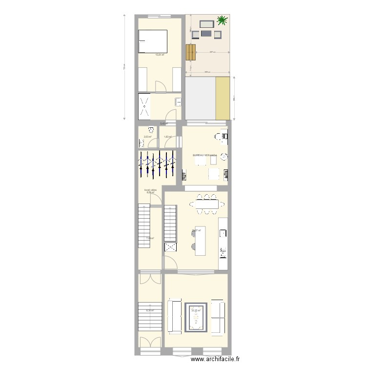 DEFACQ REZ V6. Plan de 10 pièces et 107 m2