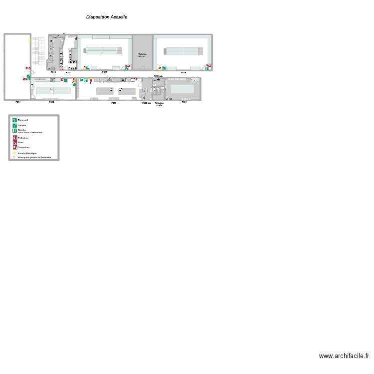 CPGE PC - incendie - chimie. Plan de 14 pièces et 722 m2