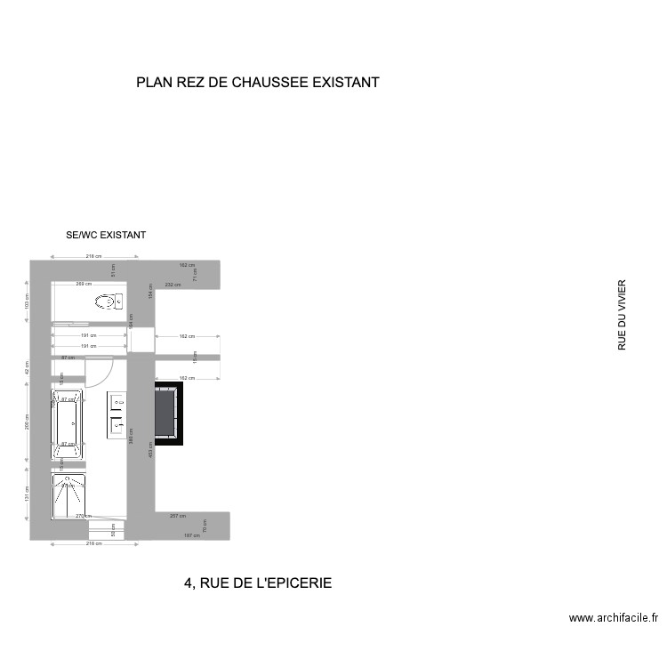 SE WC EXIST. Plan de 0 pièce et 0 m2