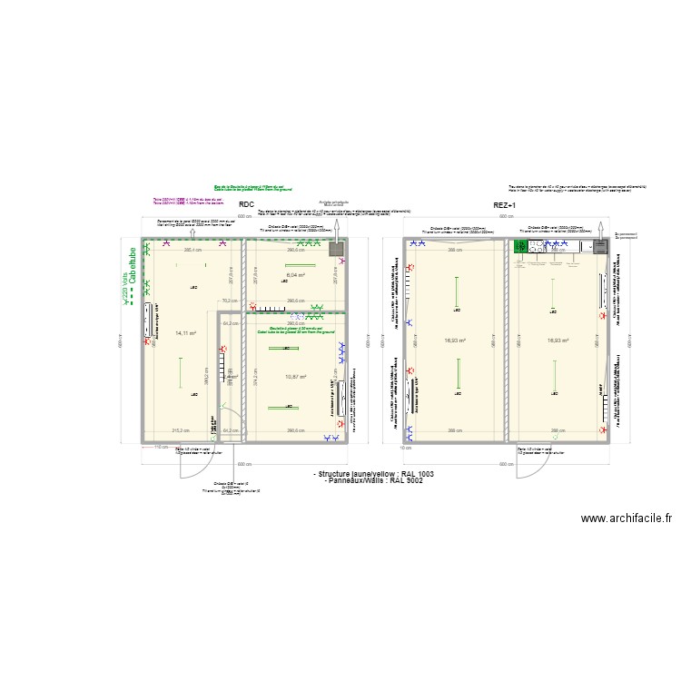 LMET.. Plan de 6 pièces et 68 m2