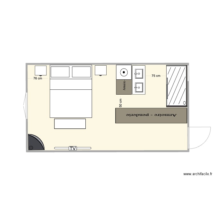 183B CHAMBRE 7. Plan de 1 pièce et 19 m2