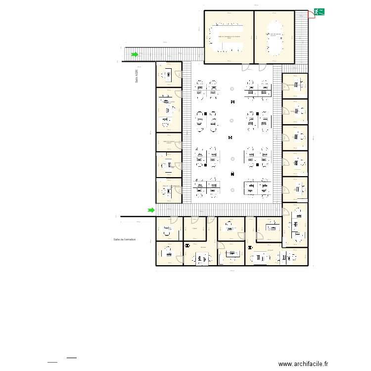 Open space V15 (prime). Plan de 21 pièces et 265 m2