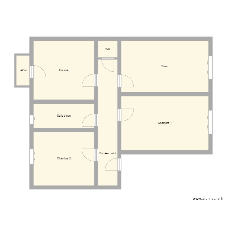 Croquis CAVAGNI App 1er Etage. Plan de 8 pièces et 86 m2