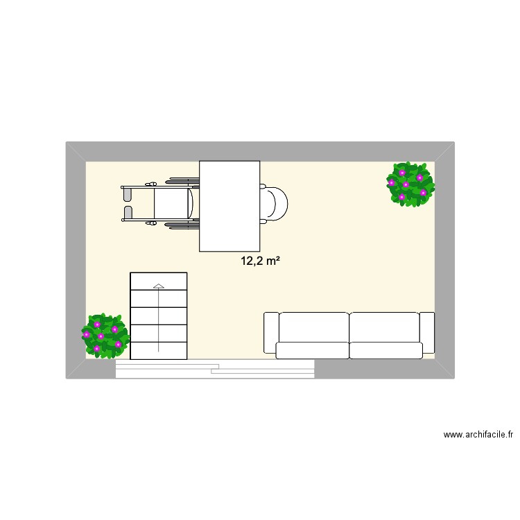 BLA_Terrasse (2). Plan de 1 pièce et 12 m2