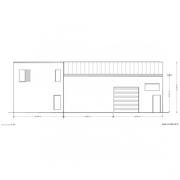 facade sud projet . Plan de 0 pièce et 0 m2