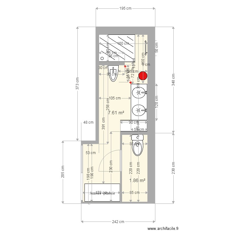 CHEZ MOI SALLE DE BAIN NOUVELLE. Plan de 0 pièce et 0 m2