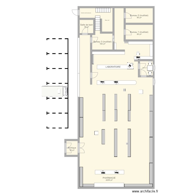 Pharmacie. Plan de 0 pièce et 0 m2