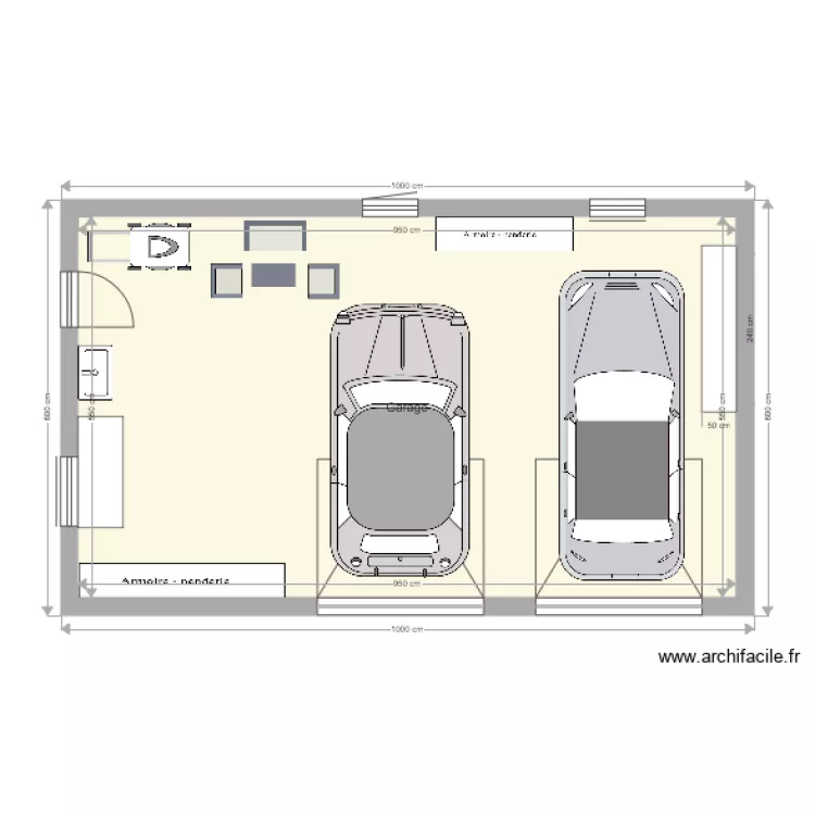 plan garage toit plat. Plan de 