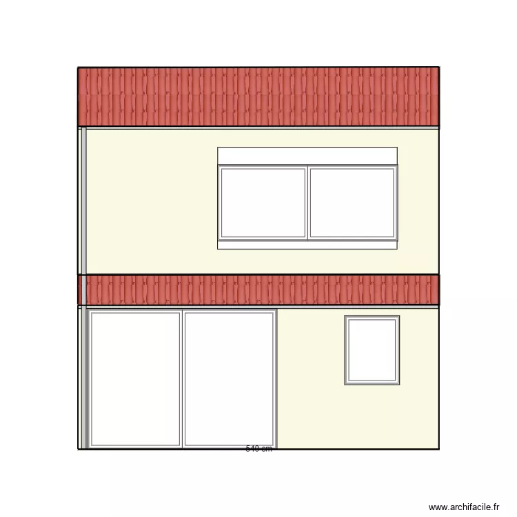 Plan de facade Sud Avant . Plan de 