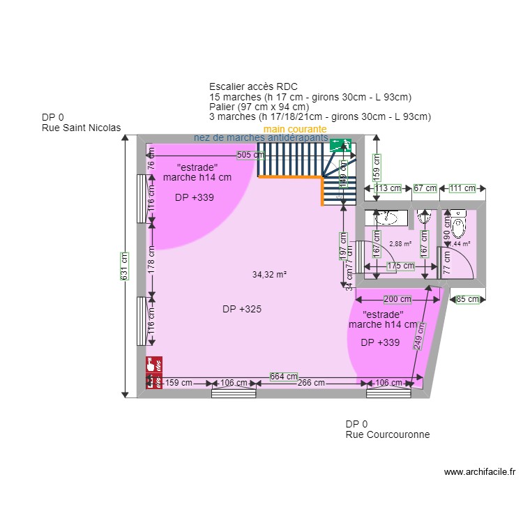 THE BLACK CROWN ETAGE AVANT TRAVAUX. Plan de 0 pièce et 0 m2