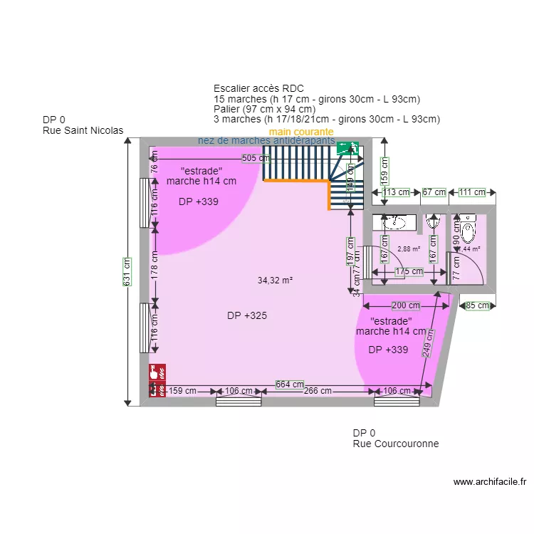 THE BLACK CROWN ETAGE AVANT TRAVAUX. Plan de 