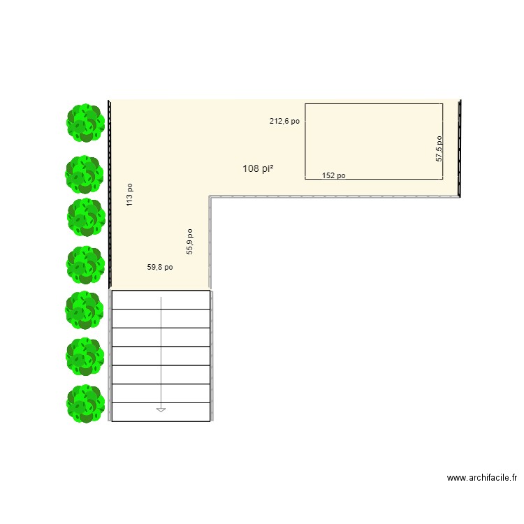 937-terrasse. Plan de 1 pièce et 10 m2