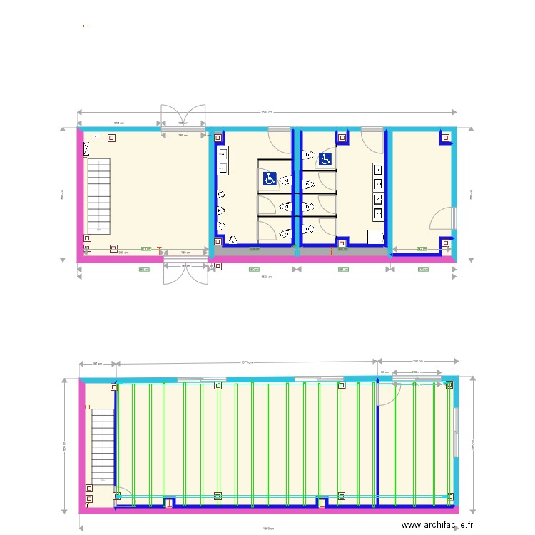 Plan sanitaires et bureau. Plan de 0 pièce et 0 m2