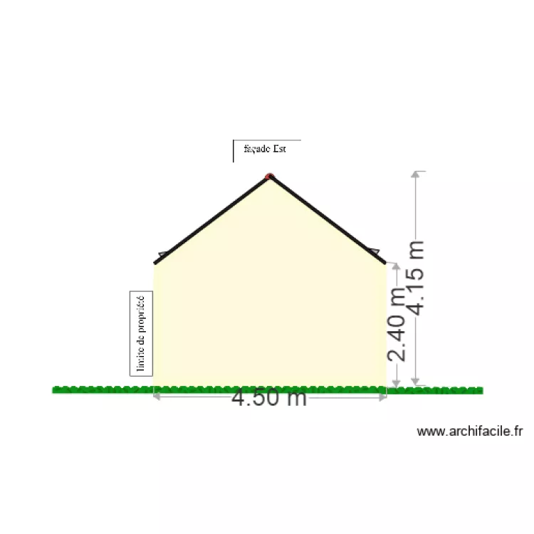 Fa&ccedil;ade Est 8 par 45. Plan de 