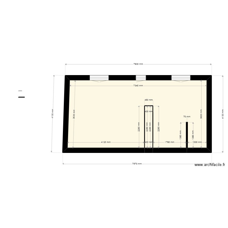 pavillon 6. Plan de 2 pièces et 27 m2