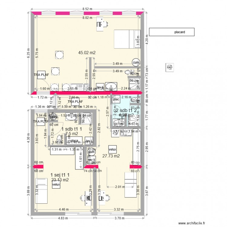 BONNAC PLAN 1 T2 et 2 studios der 2. Plan de 0 pièce et 0 m2