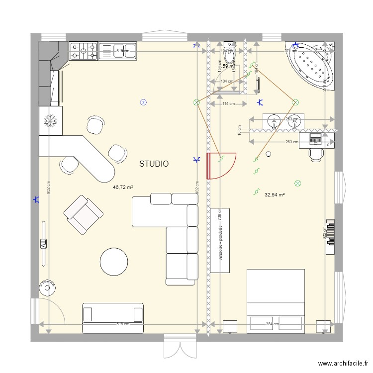 COCON 3 STE MARIE. Plan de 3 pièces et 81 m2